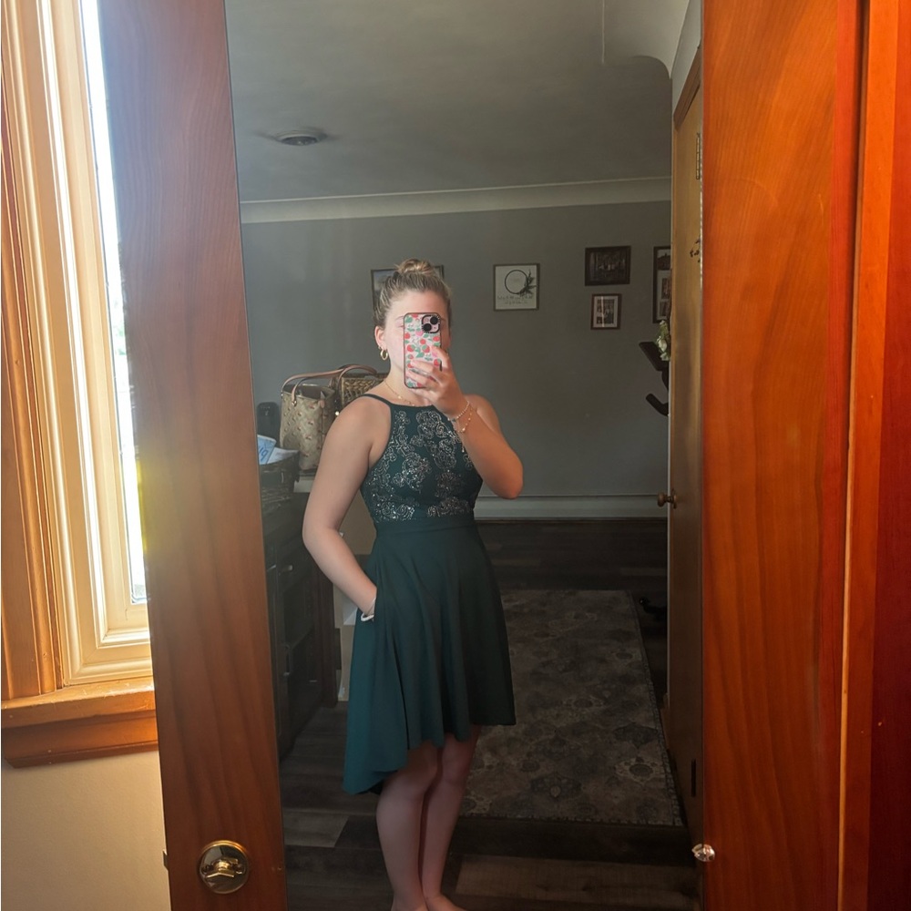 Speechless Dark Green halter top Lace Dress